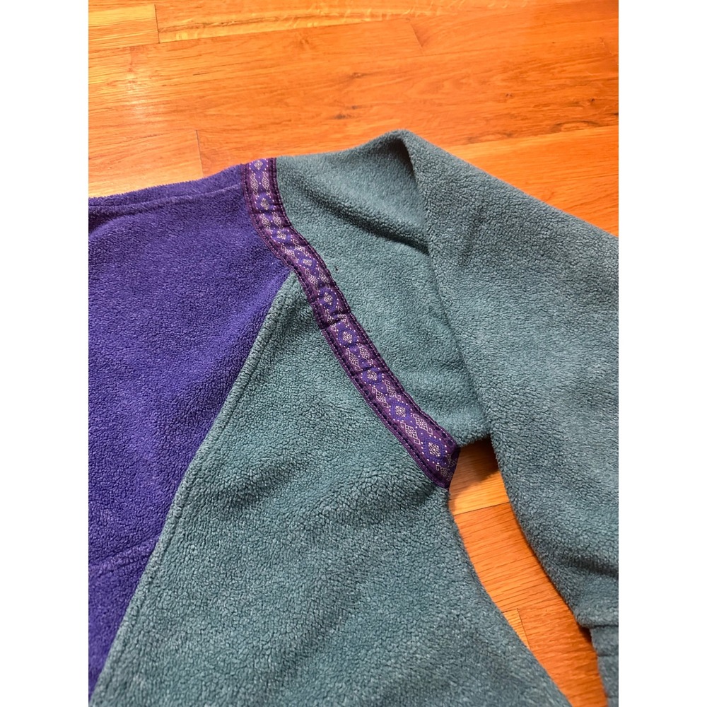 Vintage EMS Eastern Mountain Sports Fleece Pullover Teal Purple Mens Medium - Picture 5 of 12